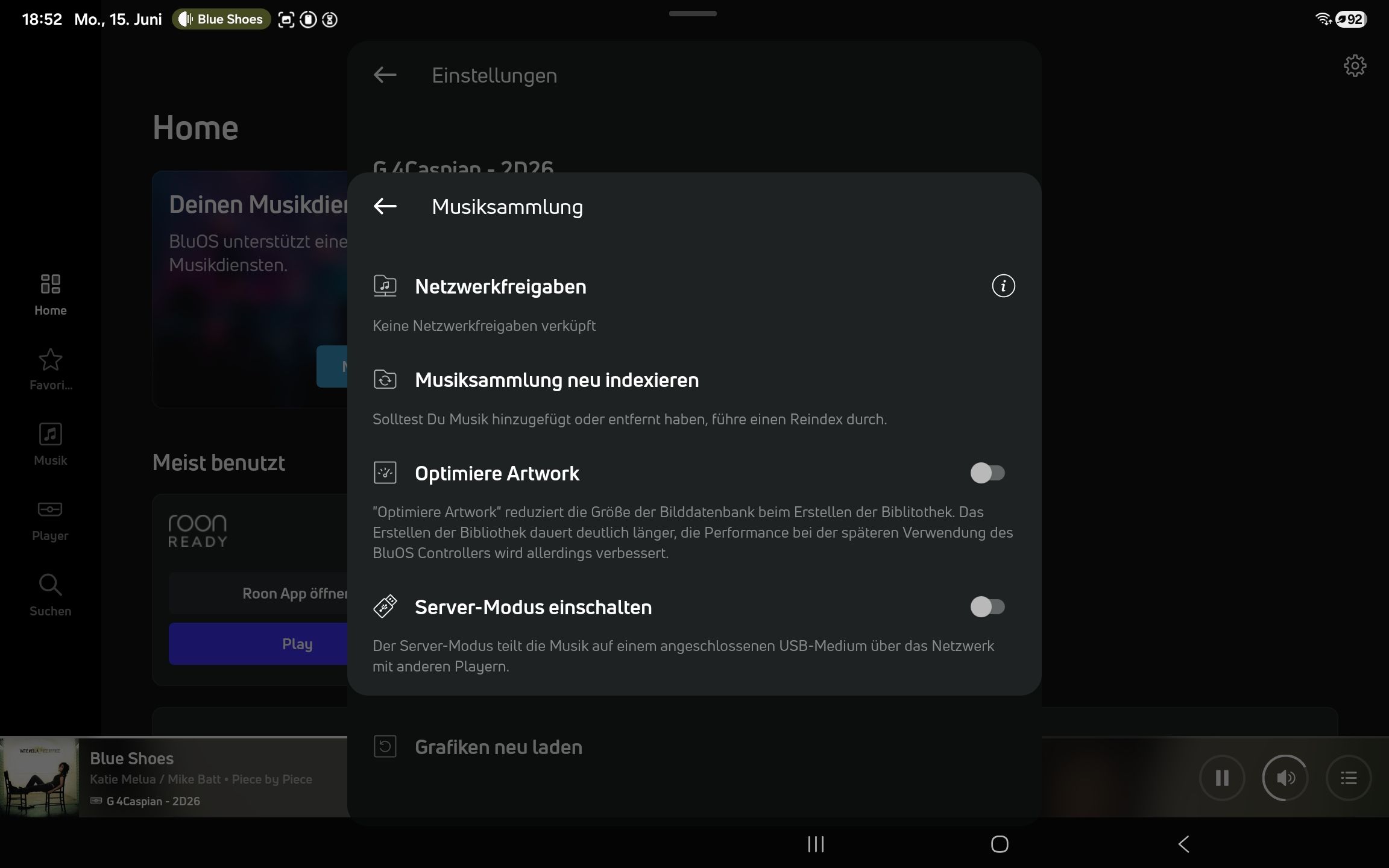 Caspian 4 G Player Netzwerk